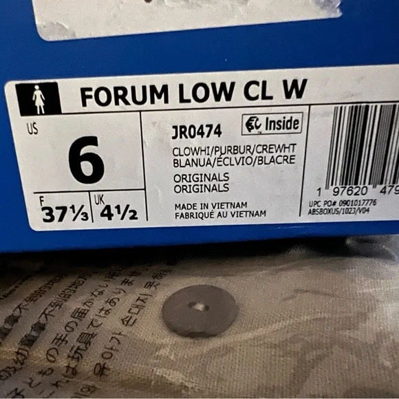 adidas Forum Low CL W Shoes in White & Purple - Picture 2 of 2